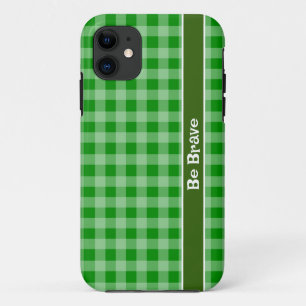 Green Gingham Gewebe iPhone Case