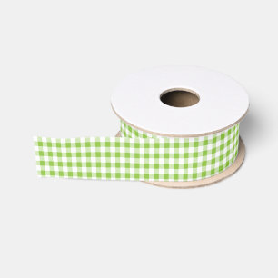 Green Gingham Grosgrain Ribbon Ripsband