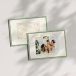Green Gingham Kariert Custom Foto Letter Christmas Feiertagskarte<br><div class="desc">Niedliche Green Gingham Karierte Weihnachtskarte des Fotos mit Personalisiertem Letter auf der Rückseite</div>