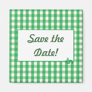 Green Gingham Karo Pattern Magnet