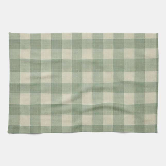 Green Gingham kitchen towel Geschirrtuch (Horizontal)