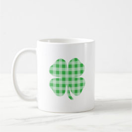 Green Gingham Kleeblatt Kaffeetasse