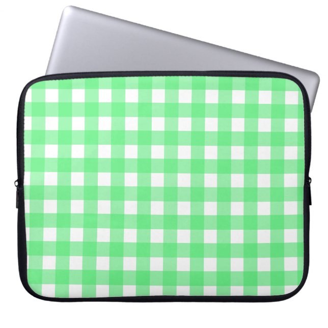 Green Gingham Laptopschutzhülle (Vorderseite)
