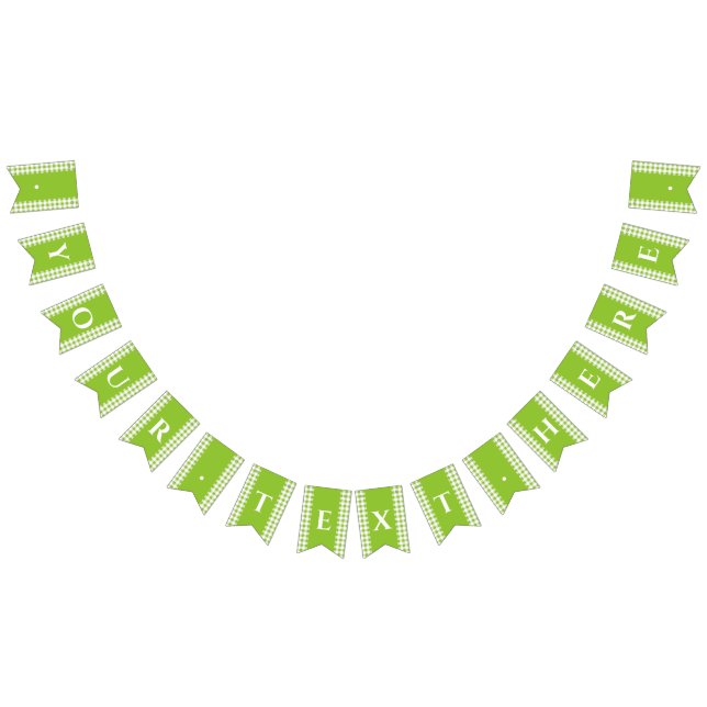 Green Gingham Monogram Picnunting Banner (Alle)