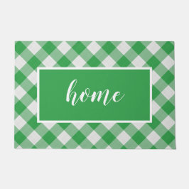 Green Gingham Pattern Zuhause Custom Welcome Mat Fußmatte