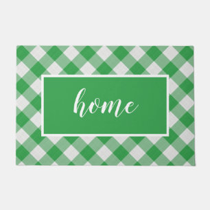 Green Gingham Pattern Zuhause Custom Welcome Mat Fußmatte