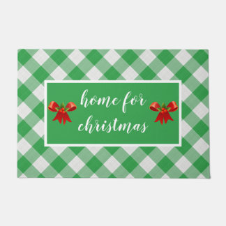 Green Gingham Pattern Zuhause für Weihnachten Cust Fußmatte