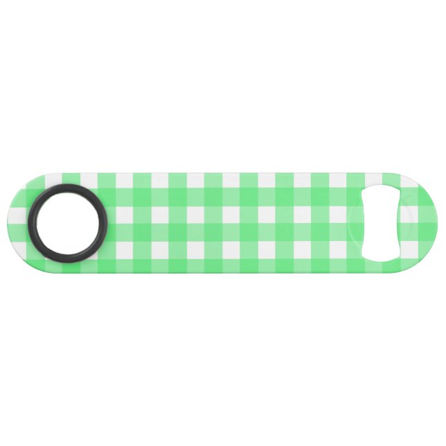 Green Gingham Speed Flaschenöffner (Vorderseite (Horizontal))