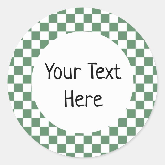 Green Gingham Sticker (Vorderseite)
