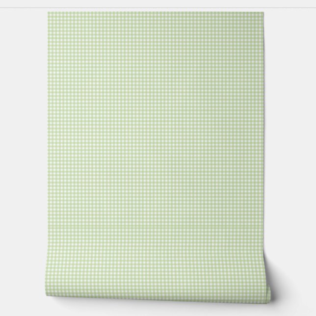 Green Gingham Wall Pattern Tapete (Abrollen)