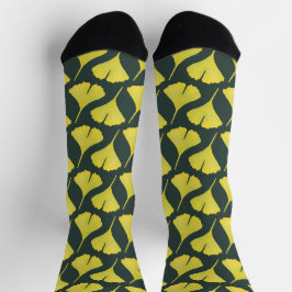 Green Gingko Leaf Nature Lover Botanischer Spaß Socken