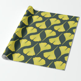 Green Ginkgo Leaf Muster - Botanischer Frühling Geschenkpapier
