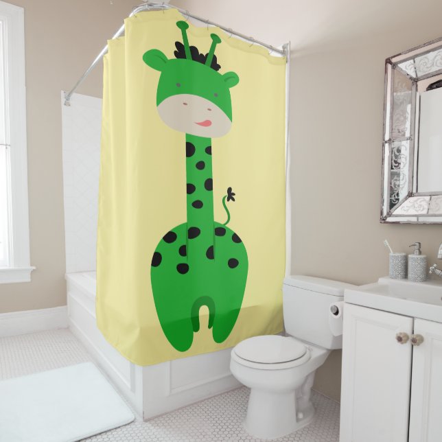 Green Giraffe Duschvorhang (Beispiel)