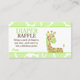 Green Giraffe Jungle Baby Duwer Diaper Raffel Begleitkarte