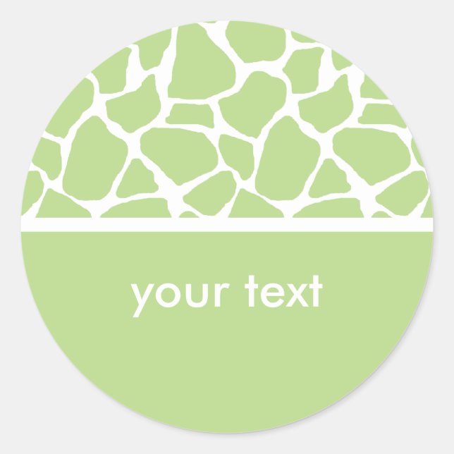 Green Giraffe Print Custom Stickers (Vorderseite)