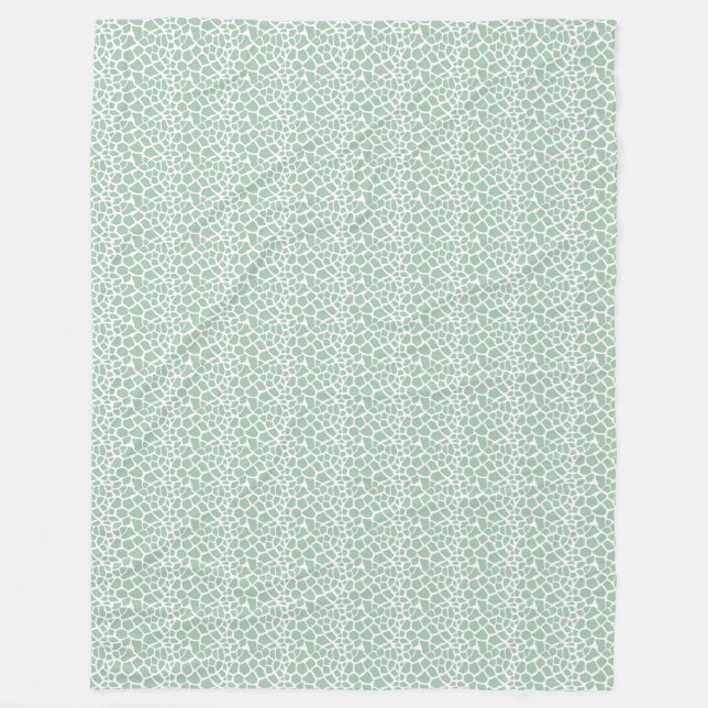 Green Giraffe Print Fleecedecke (Vorderseite)