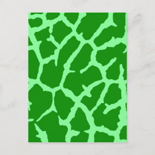 Green Giraffe Print Postkarte