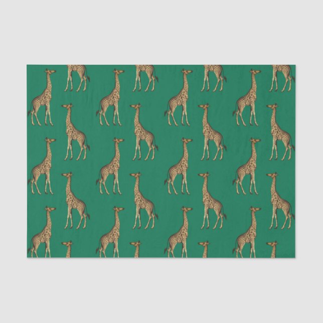 Green Giraffe Wildlife Seidenpapier (Vorderseite)