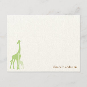 Green Giraffen Flat Vielen Dank Dankeskarte