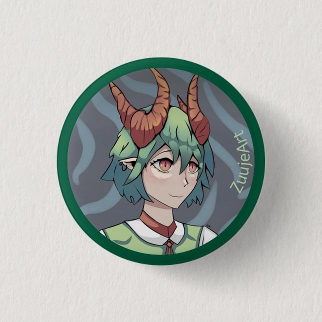 Green Girl, anime, cartoon Button (Vorderseite)