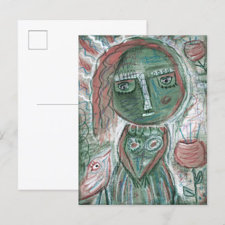 Green Girl Postkarte