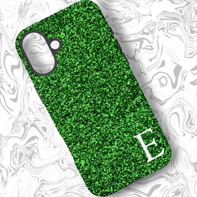 Green Girly Printed Glitzer Stilvoll und Niedlich iPhone 16 Plus Hülle (Von Creator hochgeladen)