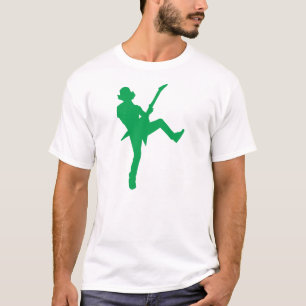 Green Gitarre Player Silhouette T-Shirt