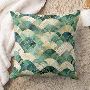 Green Glam Gold Abstrakt Kissen