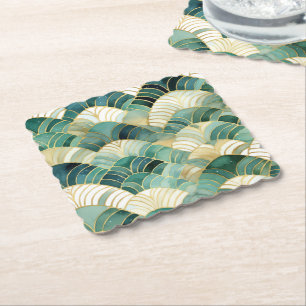 Green Glam Gold Abstrakt Untersetzer