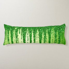 Green Glitter Drip Background With Sparkling Seitenschläferkissen