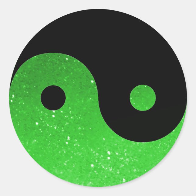 Green Glitz Look Yin Yang Stickers (Vorderseite)