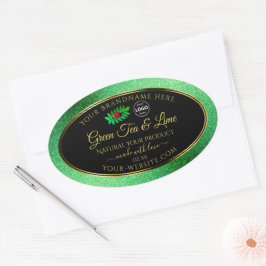Green Glitzer Black Product Labels Ladybug Logo Ovaler Aufkleber