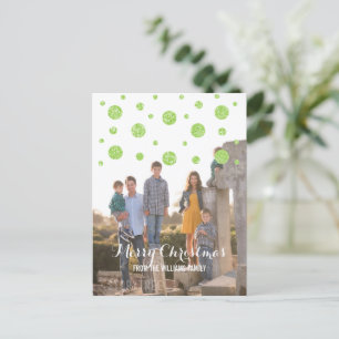 Green Glitzer Confetti Holiday Foto Postkarte