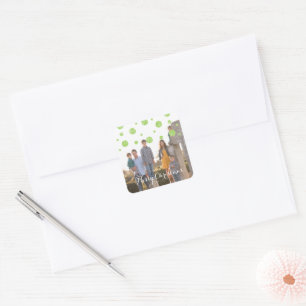 Green Glitzer Confetti Holiday Foto Stickers