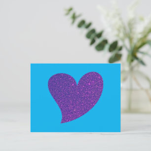Green Glitzer Heart Feiertagspostkarte