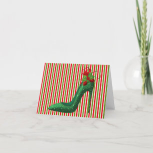 Green Glitzer Heelses Weihnachtsgrüße Karte