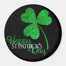 Green Glitzer Kleeblatt Happy St Patrick's Day T-S Magnet