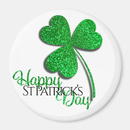 Green Glitzer Kleeblatt Happy St Patrick's Day T-S Magnet
