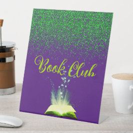 Green Glitzer on Lila - Book Club | Sockelschild