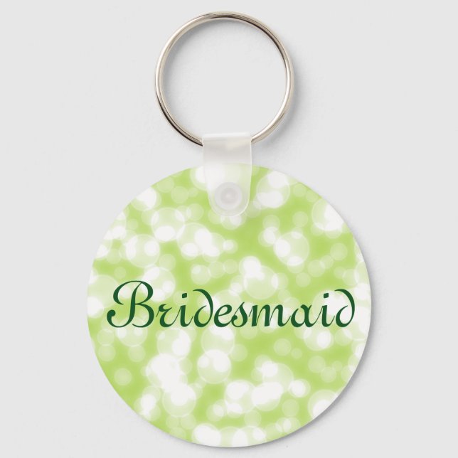 Green Glitzer Personalisiert Bridesmaid Schlüsselanhänger (Vorderseite)