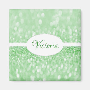 Green Glitzer Personalisiert Magnet