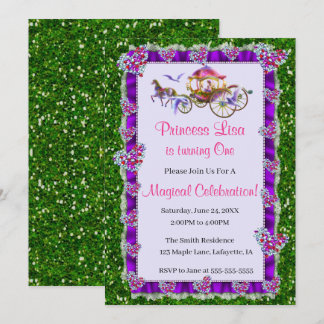 Green Glitzer Royal Princess Birthday Einladung