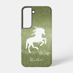 Green Glitzer Unicorn Samsung Galaxy Fall Hülle