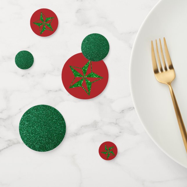 Green Glitzer Weihnachtsstar Konfetti (Gruppe)