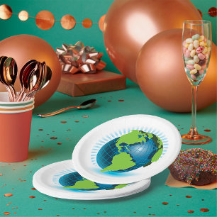 Green Globe Pappteller