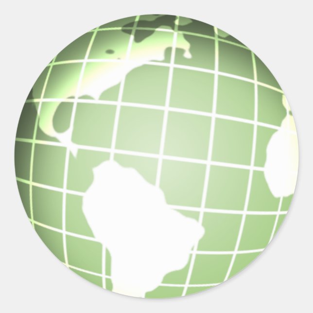 Green Globe Runder Aufkleber (Vorderseite)