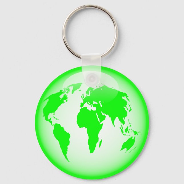 Green Glossy Globe Schlüsselanhänger (Vorderseite)