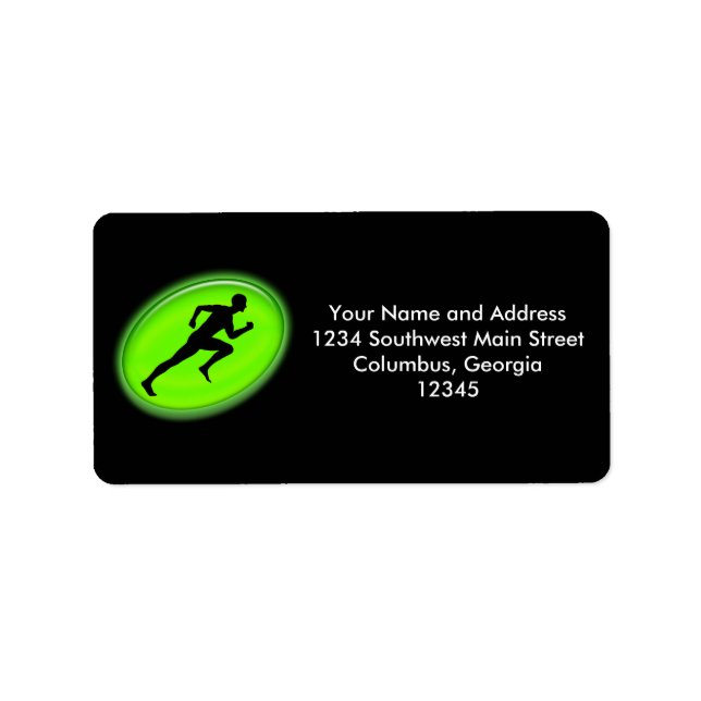Green Glow Fitness Logo Adressaufkleber (Vorne)