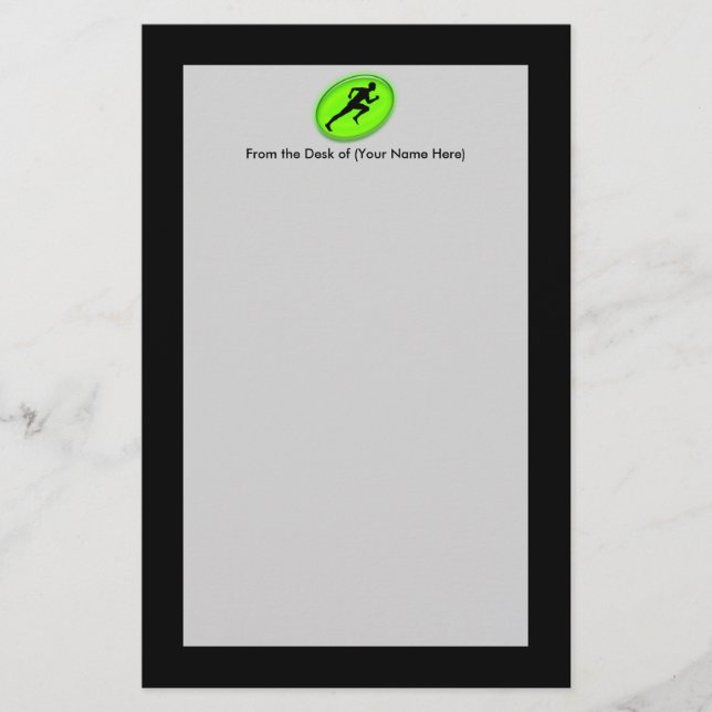 Green Glow Fitness Logo Briefpapier (Vorderseite)