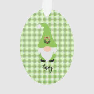Green Gnome Checker NOM Année Fun de Noël
